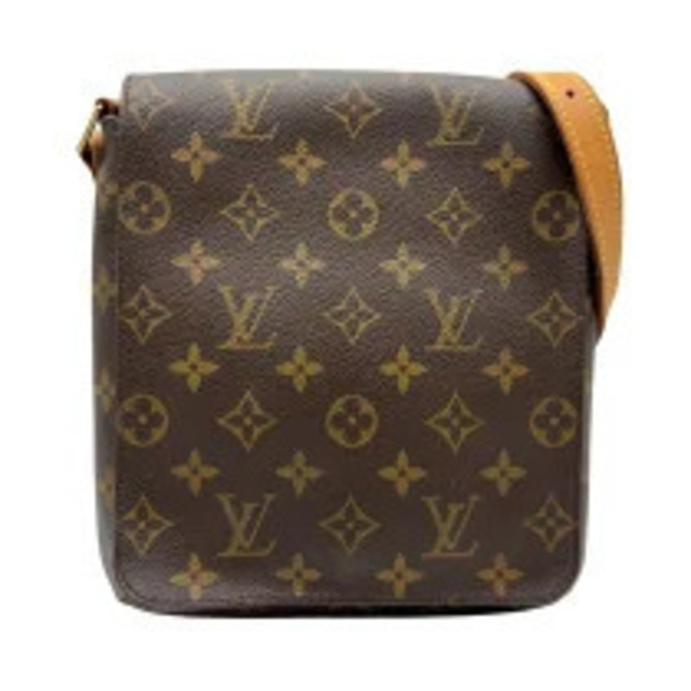 Louis Vuitton Musette Salsa Short Brown Monogram Leather Shoulder Bag